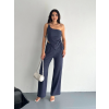 Lucky Life Kadın Crop Pantalon Ikili Takım - Lacivert