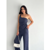 Lucky Life Kadın Crop Pantalon Ikili Takım - Lacivert