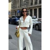 Nancy Kruveze Yaka Crop Takım  - 