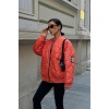 Lucky Life Kadın Oversize Kapitone Bomber Ceket 