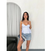 Lucky Life Kadın Dekolte Deraylı Crop - Açık Mavi