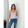 Lucky Life Kadın Dekolte Deraylı Crop - Beyaz