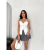 Lucky Life Kadın Dekolte Deraylı Bluz Crop - Beyaz