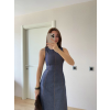 Lucky Life Kadın Jeans Kot Uzun Elbise - Lacivert