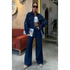 Gömlek Ve Palazzo Pantolon Lucky Life Kadın Klasik Denim Takım 