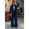 Gömlek Ve Palazzo Pantolon Lucky Life Kadın Klasik Denim Takım 