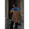 Denim Garnili Kapitone Ceket 