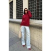 Lucky Life Kadın Gümüş Taşlı Sweatshirt 
