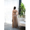 Lucky Life Kadın Keten Gi̇peli̇ Crop Ve Pantolon İki̇li̇ Takim