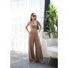 Lucky Life Kadın Keten Gi̇peli̇ Crop Ve Pantolon İki̇li̇ Takim