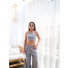 Lucky Life Kadın Keten Gi̇peli̇ Crop Ve Pantolon İki̇li̇ Takim