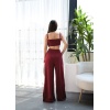 Lucky Life Kadın Keten Gi̇peli̇ Crop Ve Pantolon İki̇li̇ Takim