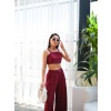 Lucky Life Kadın Keten Gi̇peli̇ Crop Ve Pantolon İki̇li̇ Takim