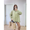 Yakalı Yandan Yırtmaçlı Gömlek - Yeşil