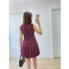 Takım Görünümlu Yelekli Mini Elbise- Bordo