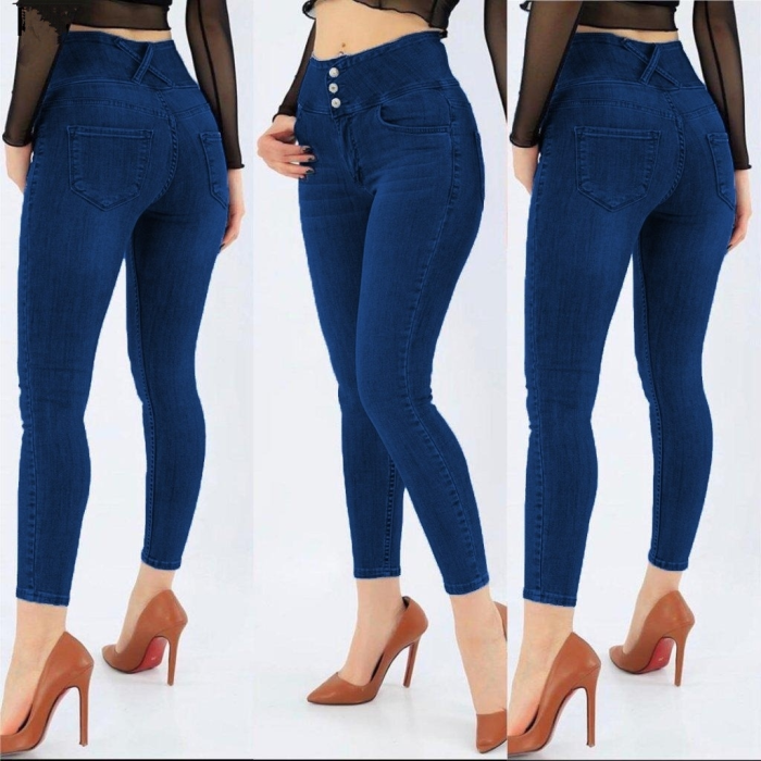Lucky Life Yüksek Bel Likralı Jean Pantolon 90 Cm