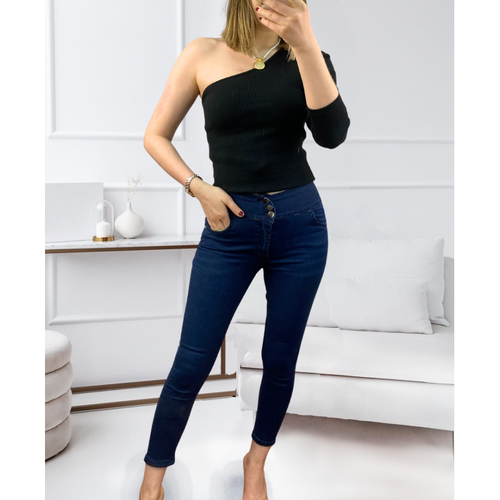 Lucky Life Yüksek Bel Likralı Jean Pantolon 90 Cm