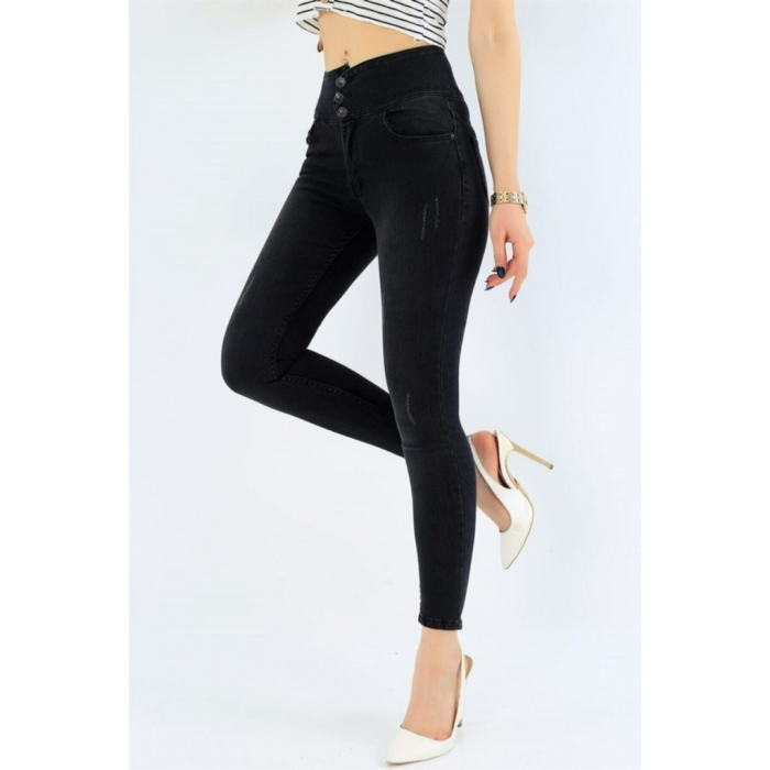 Lucky Life Yüksek Bel Likralı Jean Pantolon 90 Cm