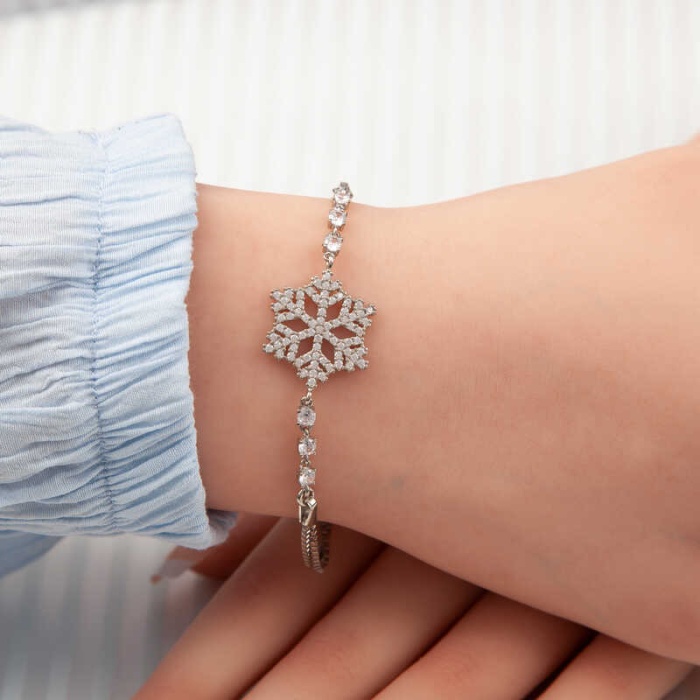 Lucky Life 925 Ayar Gumuss  Kar Tanesi Lucky Life Lucky Life Kadın Bileklik