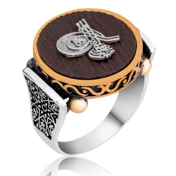 Lucky Life 925 Ayar Gumuss  Tuğralı Kuka Erkek Yüzük