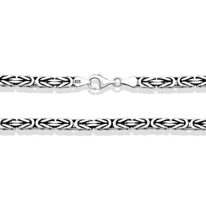Lucky Life 925 Ayar Gumuss  Kral Zincir - 4 mm Köşeli