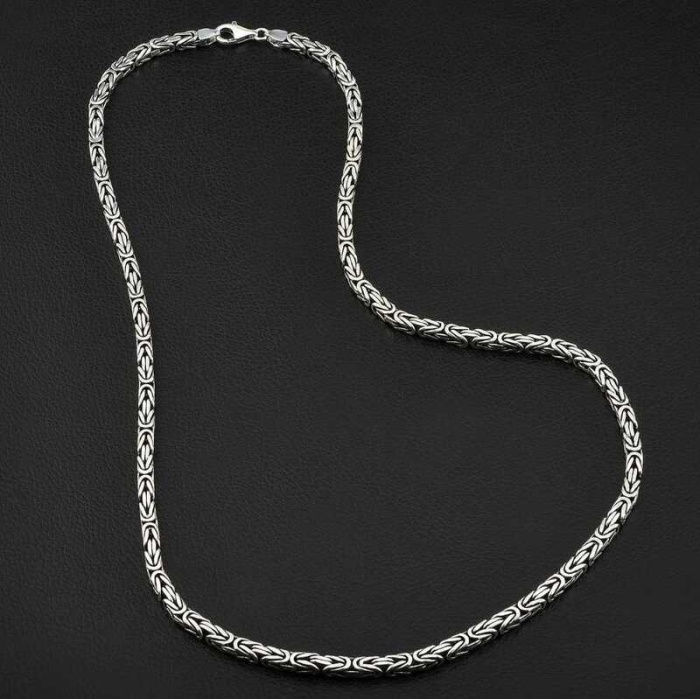 Lucky Life 925 Ayar Gumuss  Kral Zincir - 3 mm Köşeli