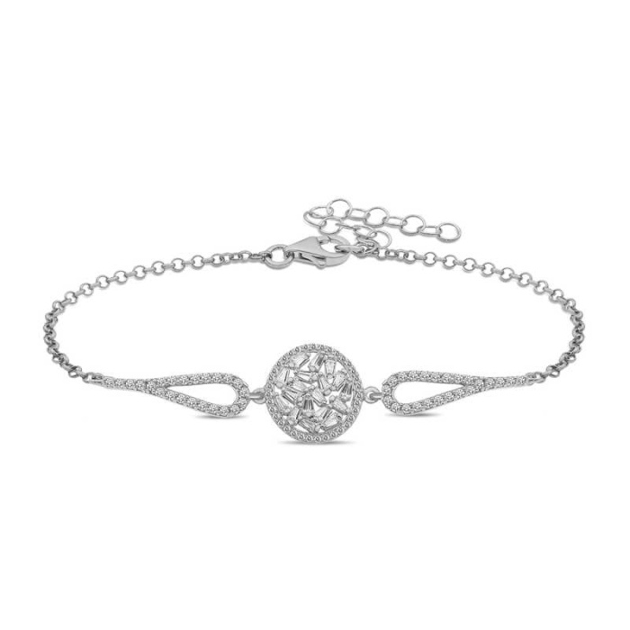 Lucky Life 925 Ayar Gumuss  Baget Taşlı Bileklik