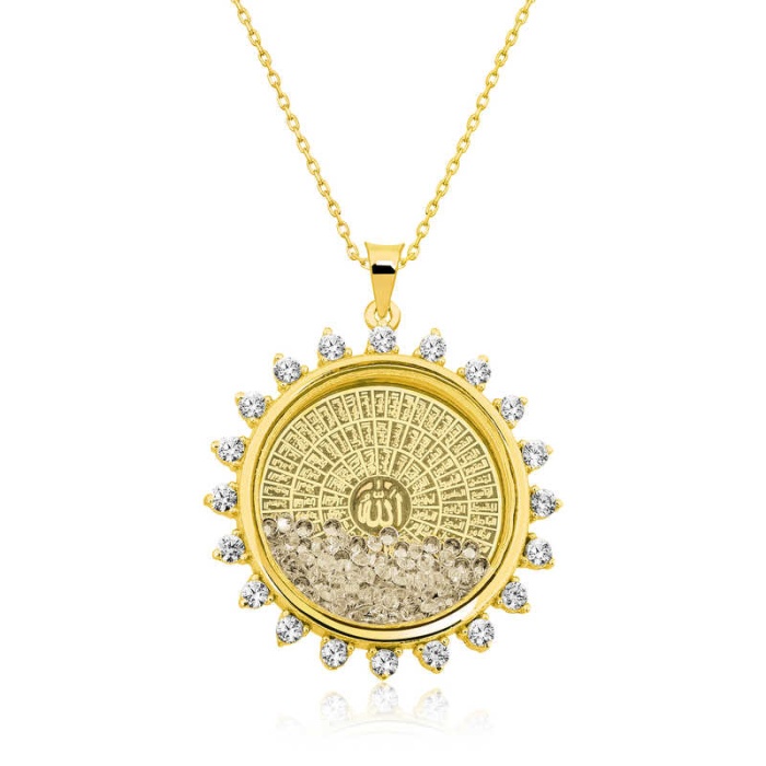 Lucky Life 925 Ayar Gumuss  Gold Esmaül Hüsna Bayan Kolye