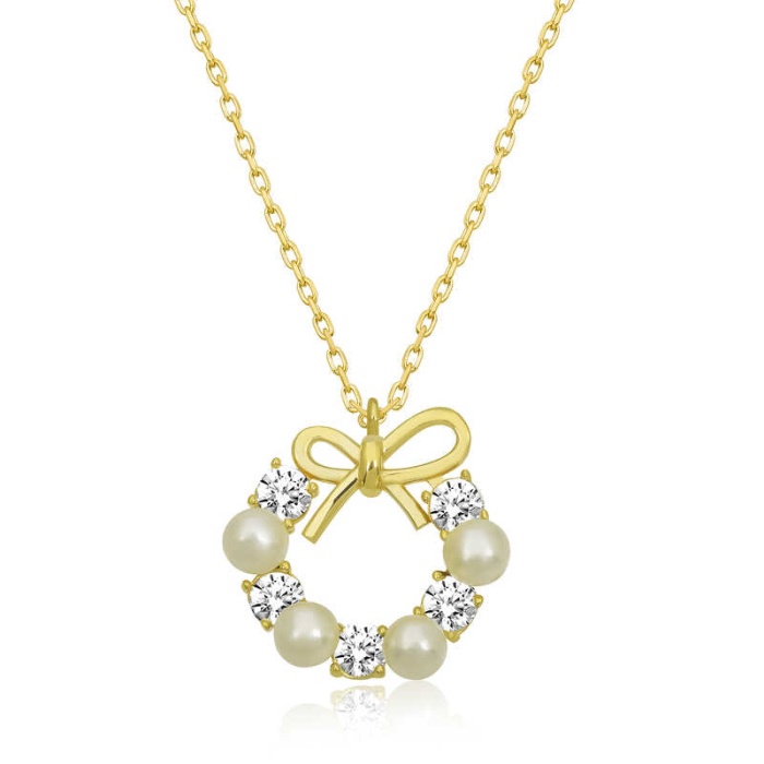 Lucky Life 925 Ayar Gumuss  Gold İnci Kurdele Lucky Life Lucky Life Lucky Life Kadın Kolye