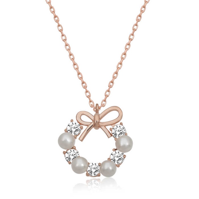 Lucky Life 925 Ayar Gumuss  Rose İnci Kurdele Lucky Life Lucky Life Lucky Life Kadın Kolye