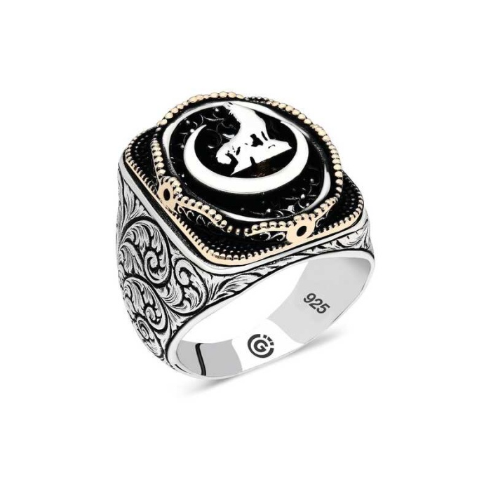 Lucky Life 925 Ayar Gumuss  Hilal Bozkurt Oval Erkek Yüzük