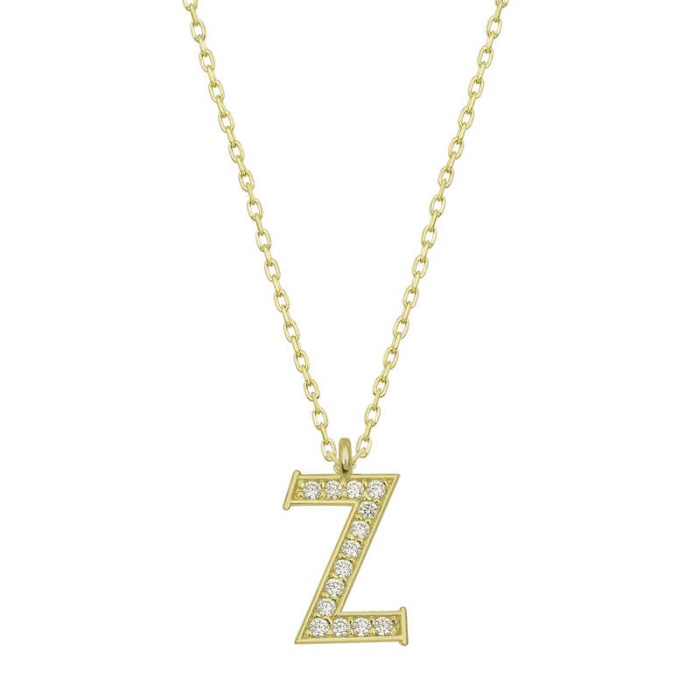 Lucky Life 925 Ayar Gumuss  Gold Z Harfi Lucky Life Lucky Life Lucky Life Kadın Kolye