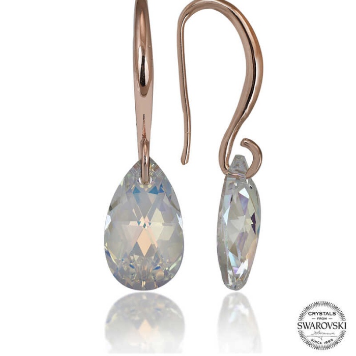 Swarovski Crystal Taşlı Lucky Life 925 Ayar Gumuss  Damla Sallantılı Lucky Life Lucky Life Kadın Küpe