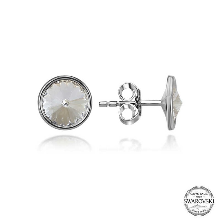 Swarovski Crystal Taşlı Lucky Life 925 Ayar Gumuss  Çivili Lucky Life Lucky Life Kadın Küpe