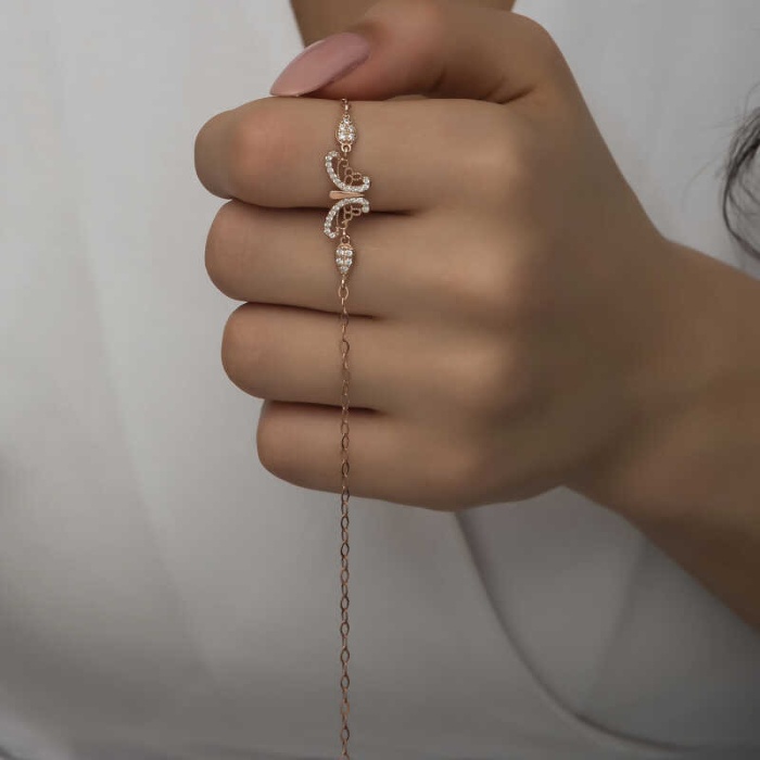 ​Lucky Life 925 Ayar Gumuss  Rose Kelebek Lucky Life Lucky Life Kadın Bileklik