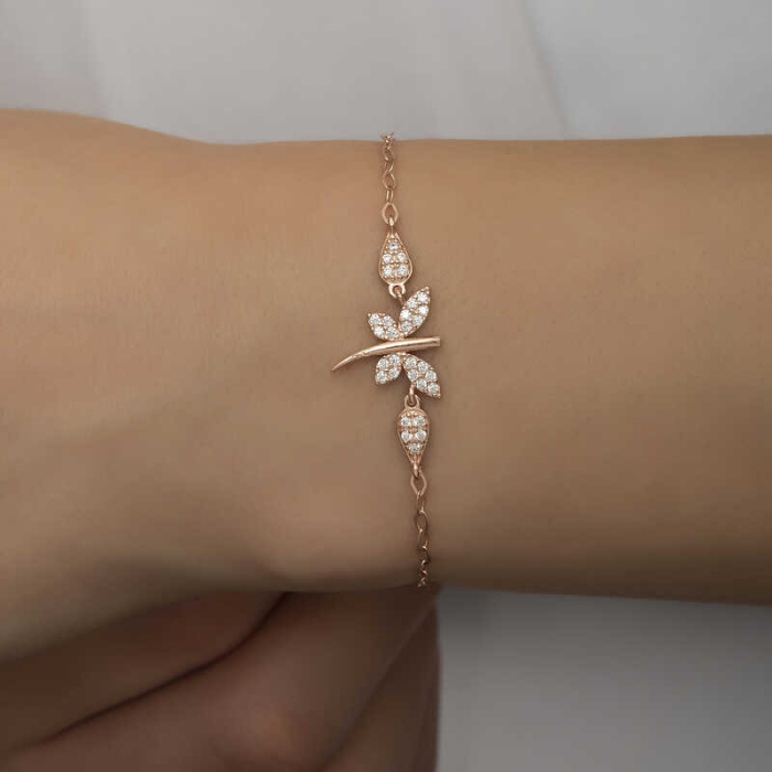 ​Lucky Life 925 Ayar Gumuss  Rose Yusufçuk Lucky Life Lucky Life Kadın Bileklik
