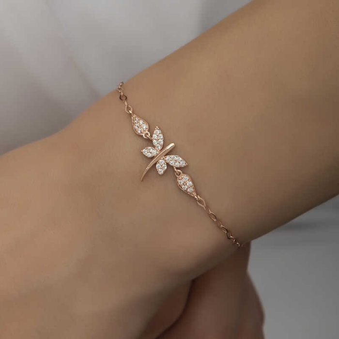 ​Lucky Life 925 Ayar Gumuss  Rose Yusufçuk Lucky Life Lucky Life Kadın Bileklik