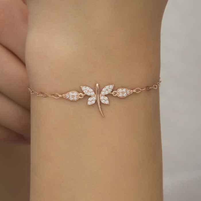 ​Lucky Life 925 Ayar Gumuss  Rose Yusufçuk Lucky Life Lucky Life Kadın Bileklik