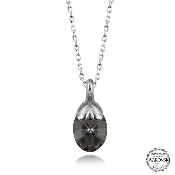 Swarovski Crystal Taşlı Oval Lucky Life 925 Ayar Gumuss  Lucky Life Lucky Life Lucky Life Kadın Kolye