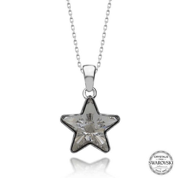 Swarovski Crystal Taşlı Yıldız Lucky Life 925 Ayar Gumuss  Lucky Life Lucky Life Lucky Life Kadın Kolye