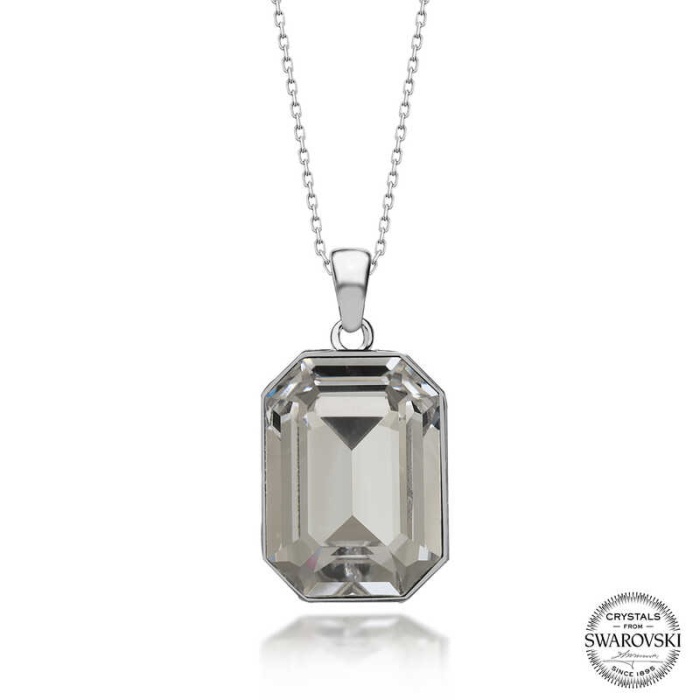 Swarovski Crystal Taşlı Baget Lucky Life 925 Ayar Gumuss  Lucky Life Lucky Life Lucky Life Kadın Kolye