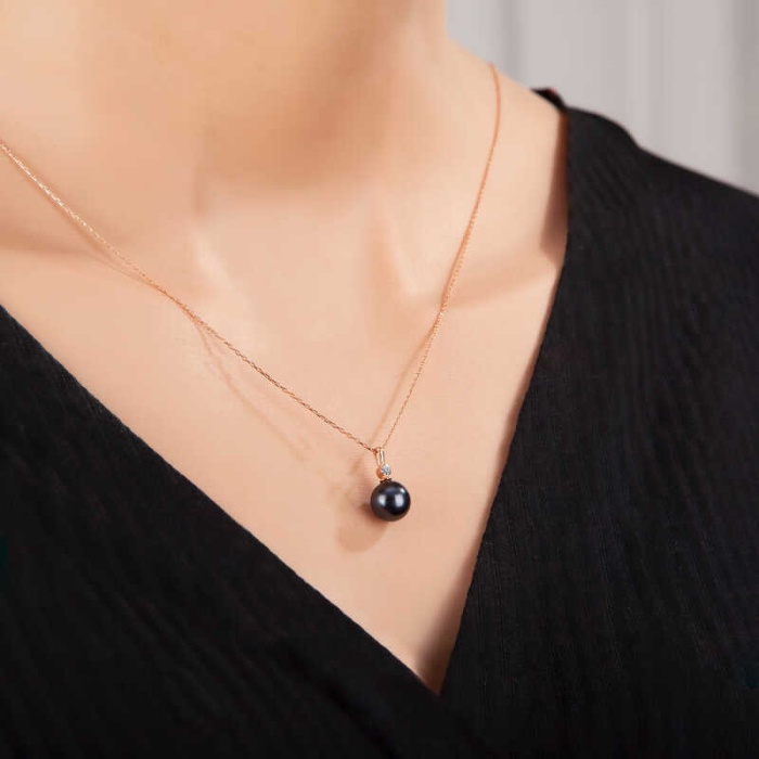 Lucky Life 925 Ayar Gumuss  Rose Yuvarlak İnci Lucky Life Lucky Life Lucky Life Kadın Kolye