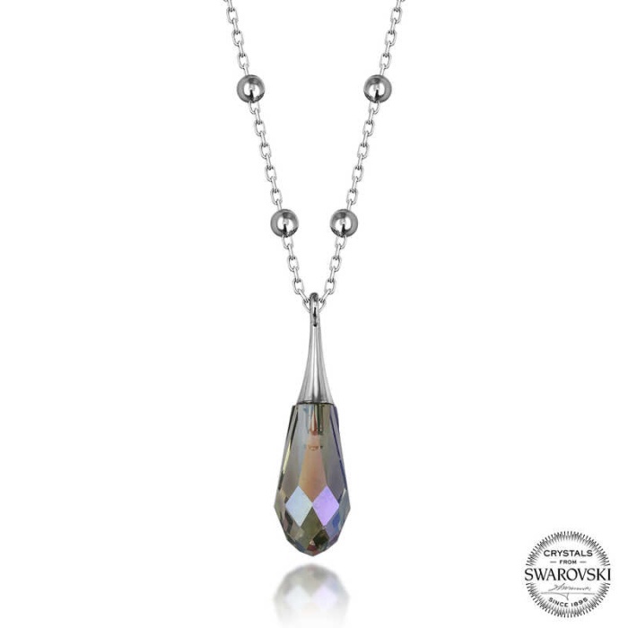 Swarovski Crystal Taşlı Ametist Top Zincir Lucky Life 925 Ayar Gumuss  Lucky Life Lucky Life Lucky Life Kadın Kolye