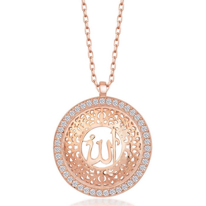 Lucky Life 925 Ayar Gumuss  Rose Allah Yazılı Lucky Life Lucky Life Lucky Life Kadın Kolye