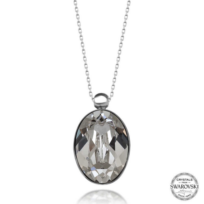 Swarovski Crystal Taşlı Oval Lucky Life 925 Ayar Gumuss  Lucky Life Lucky Life Lucky Life Kadın Kolye