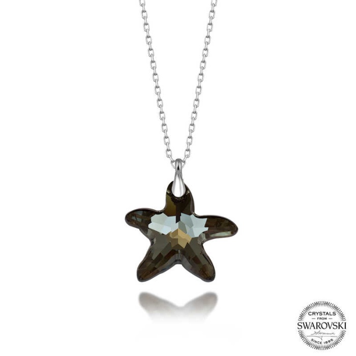 Swarovski Crystal Taşlı Deniz Yıldızı Lucky Life 925 Ayar Gumuss  Lucky Life Lucky Life Lucky Life Kadın Kolye