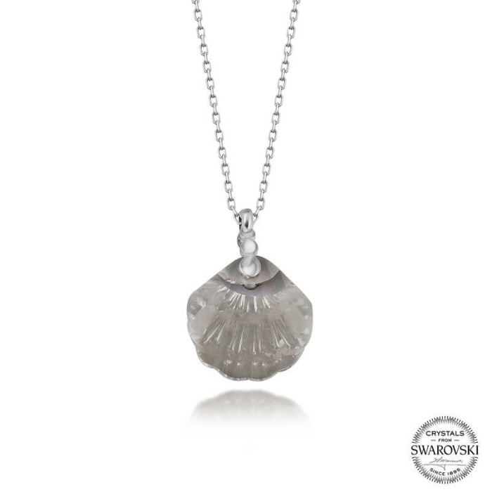 Swarovski Crystal Taşlı Deniz Kabuğu Lucky Life 925 Ayar Gumuss  Lucky Life Lucky Life Lucky Life Kadın Kolye