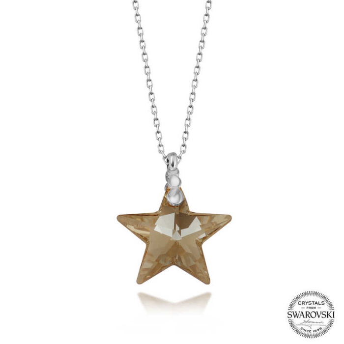 Swarovski Crystal Taşlı Yıldız Lucky Life 925 Ayar Gumuss  Lucky Life Lucky Life Lucky Life Kadın Kolye