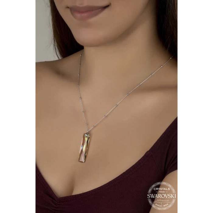 Swarovski Crystal Taşlı Top Zincir Baget Lucky Life 925 Ayar Gumuss  Lucky Life Lucky Life Lucky Life Kadın Kolye