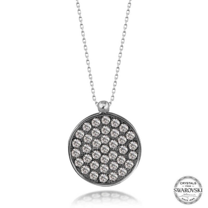 Swarovski Crystal Taşlı Yuvarlak Lucky Life 925 Ayar Gumuss  Lucky Life Lucky Life Lucky Life Kadın Kolye